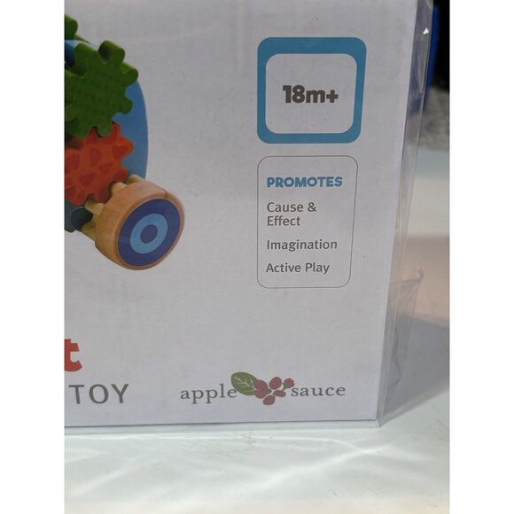 Elephant Wooden Pull Toy By Apple Sauce For Toddlers 18M+ With Colorful Gears Pr - Picture 5 of 6